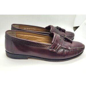 G.H. Bass & Co. Mens Burgundy Leather Tassel Loafers 10D Classic career preppy.